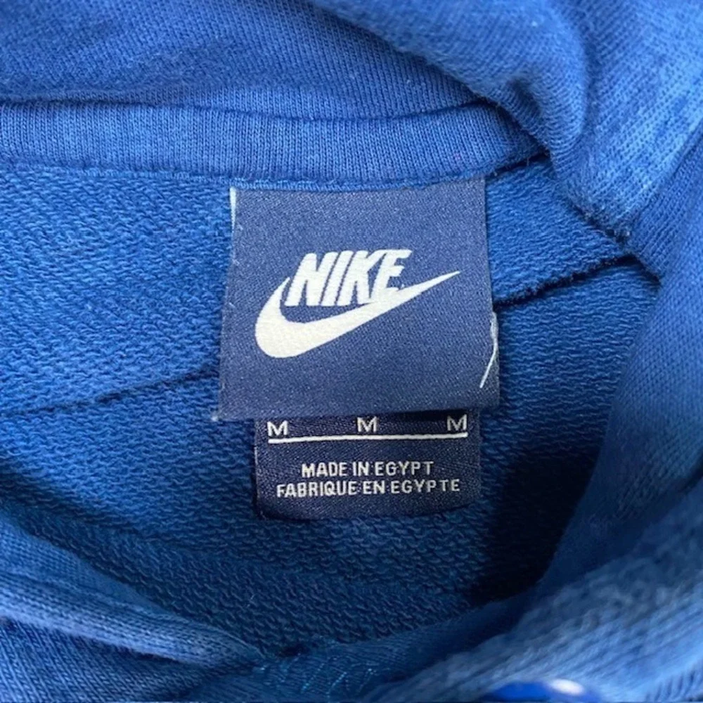 Nike‎ Mens Blue Embroidered Logo Pullover Hoodie Sweatshirt Medium 916275-423
